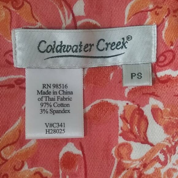 Coldwater Creek Cotton Button Front Blazer Jacket Shell Buttons Petite Small - Picture 7 of 11
